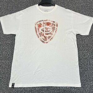 Greg Lutzka Shirt Men Extra Large Beige Grassroots Short Sleeve Cotton XL